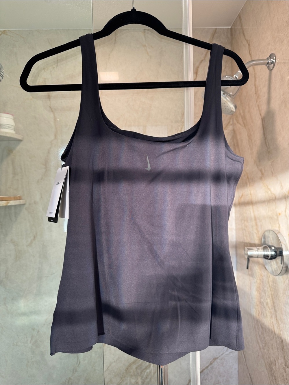 NWT Nike Women’s Yoga DriFit Black Tank Top with built in bra no padding size M